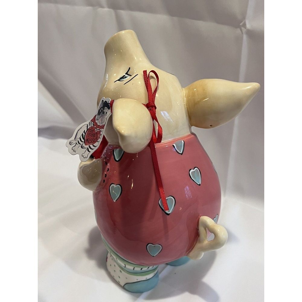 Pig with Heart I Wuv You Heart Shirt Valentines Day Blue Sky Clayworks New - Picture 5 of 6